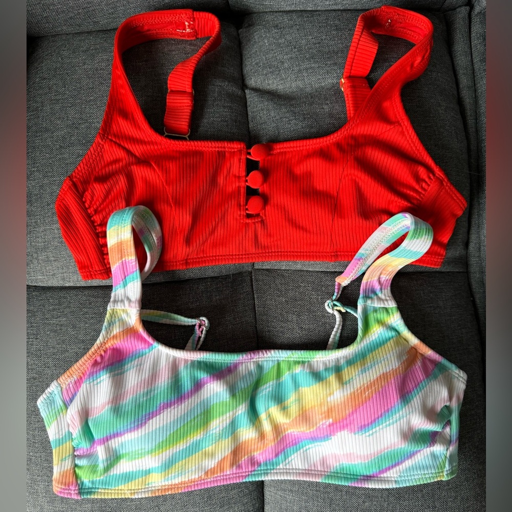 Xhilaration Bikini Tops Red-Sz S & Multi color-Sz M